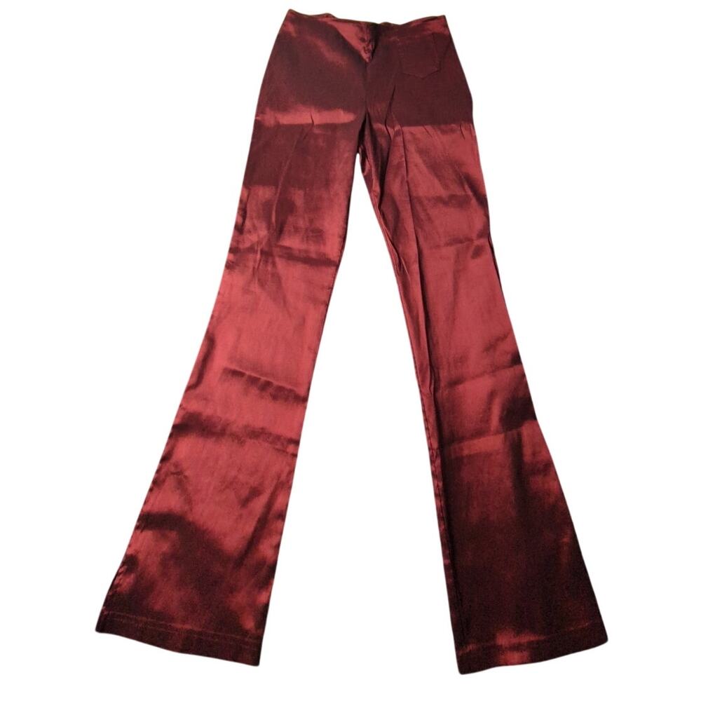 Formula X Women's Bootcut Pants Sz 5/6 28 inch Waist Burgundy Shiny Club 90s Y2K